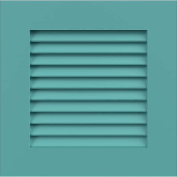 Ekena Millwork 12"W x 12"H True Fit PVC Louver Shutters Sample, Pure Turquoise SAMPLE-TFPLVPT - main